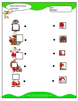 Resmi Eksik Parçası İle Eşleştir Çalışma Sayfaları